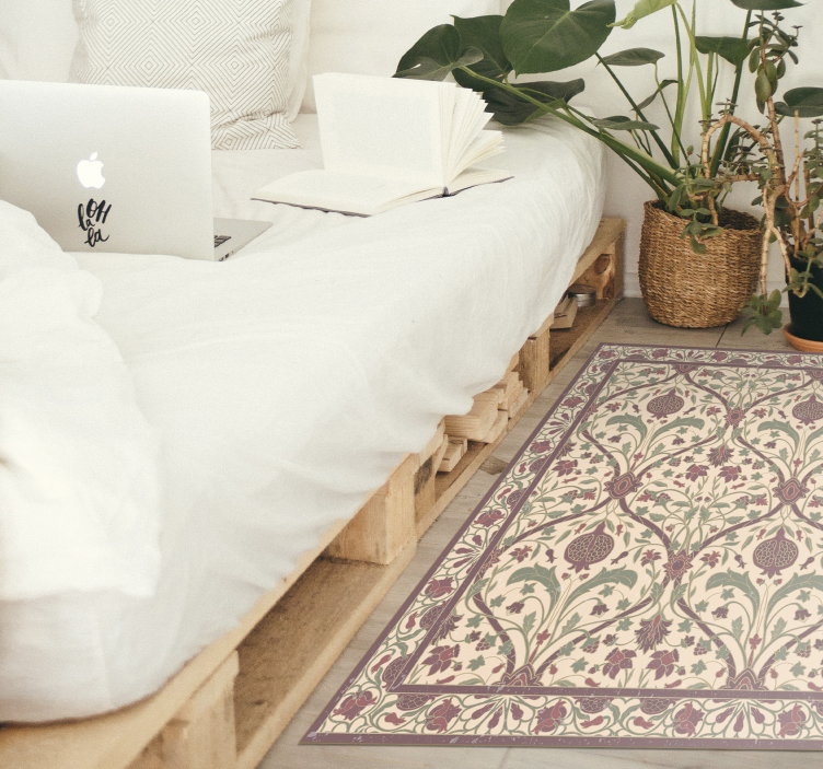 Ornate Floral Motif vintage vinyl carpet - TenStickers