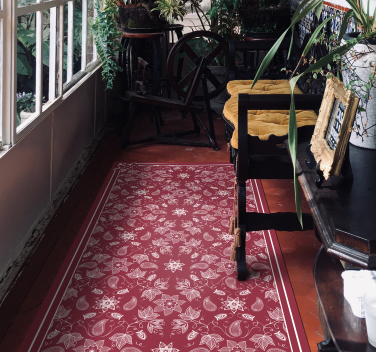 Ornate Floral Tapestry mosaic vinyl carpet - TenStickers