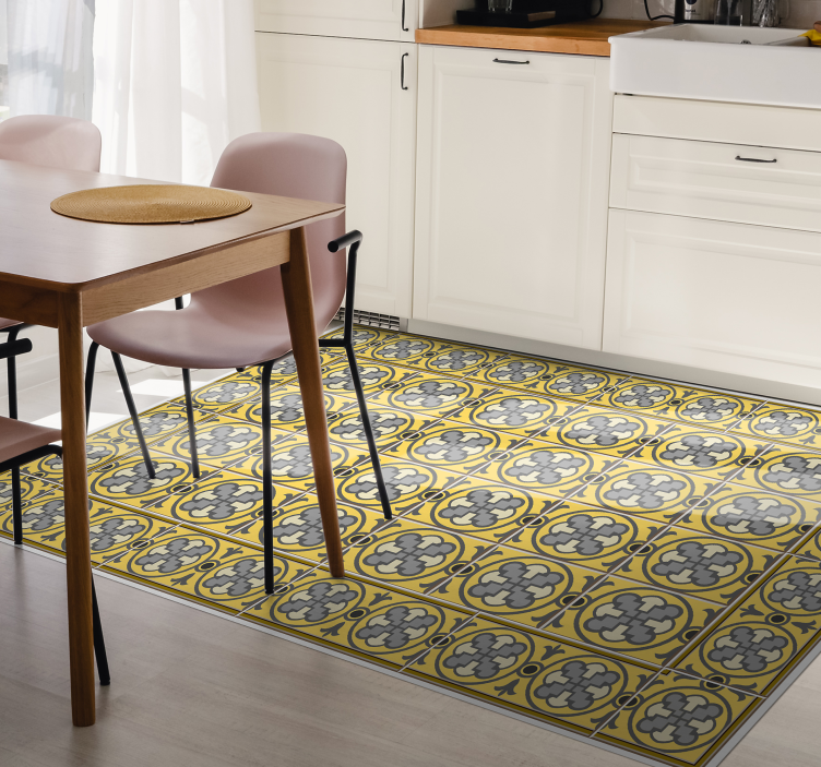 Ornate Mediterranean tile vinyl carpet - TenStickers