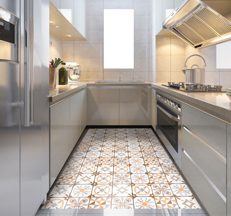 Ornate Patterned tile vinyl carpet - TenStickers