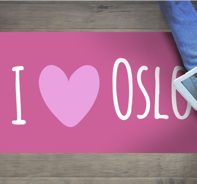I love Oslo pink design custom vinyl carpet - TenStickers