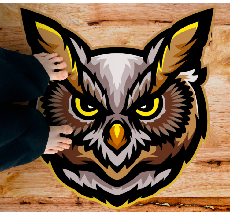 Owl Face Art animal vinyl carpet - TenStickers