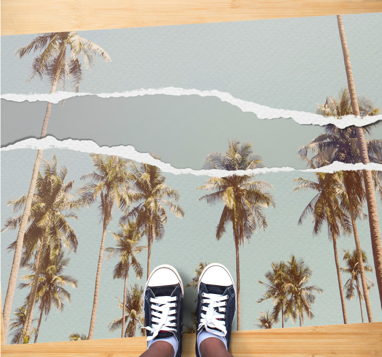 Palm Tree Oasis nature vinyl carpet - TenStickers