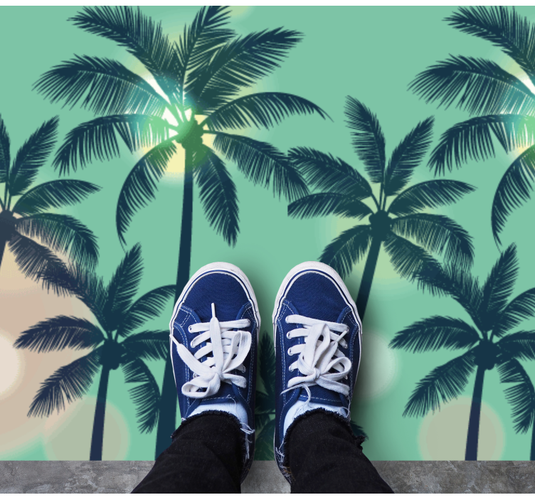 Palm Tree Vibes nature vinyl carpet - TenStickers