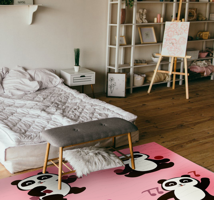 Panda Dance Motif kids vinyl carpet - TenStickers