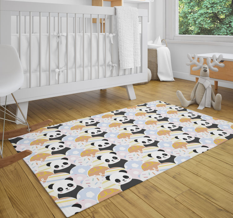 Panda Playground Pattern nursery vinyl carpet - TenStickers