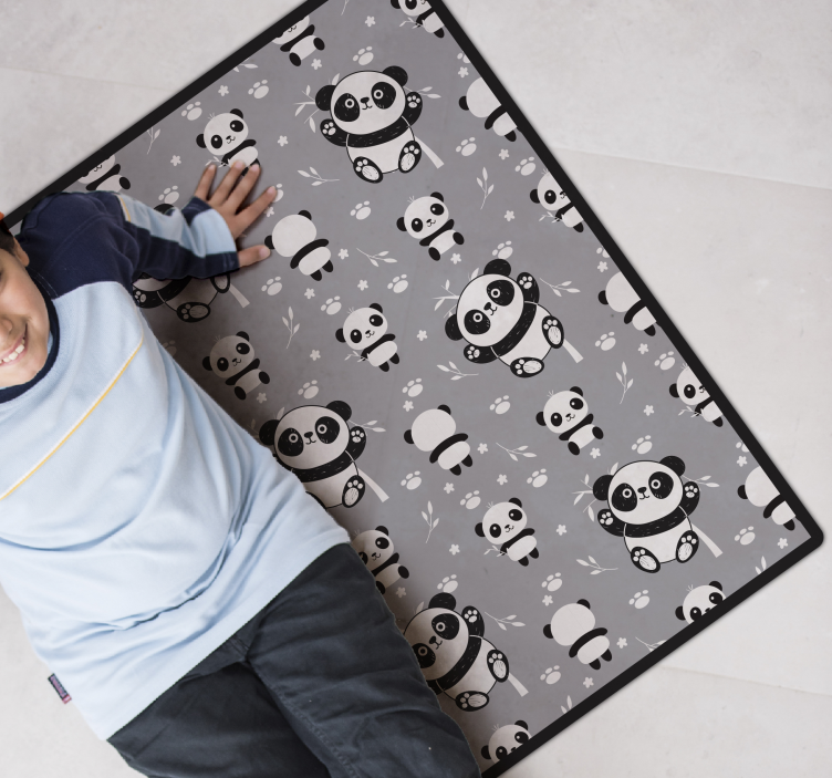Panda Playtime kids vinyl carpet - TenStickers
