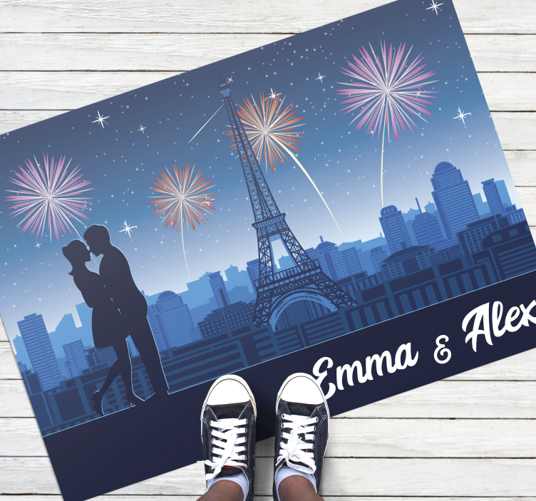 Parisian Romance custom vinyl carpet - TenStickers
