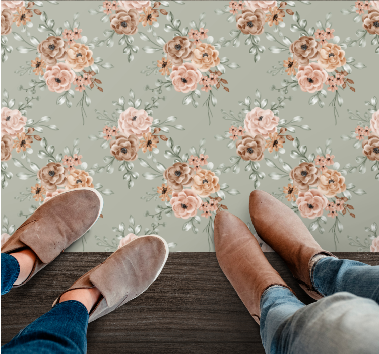 Pastel colors Pattern floral vinyl carpet - TenStickers