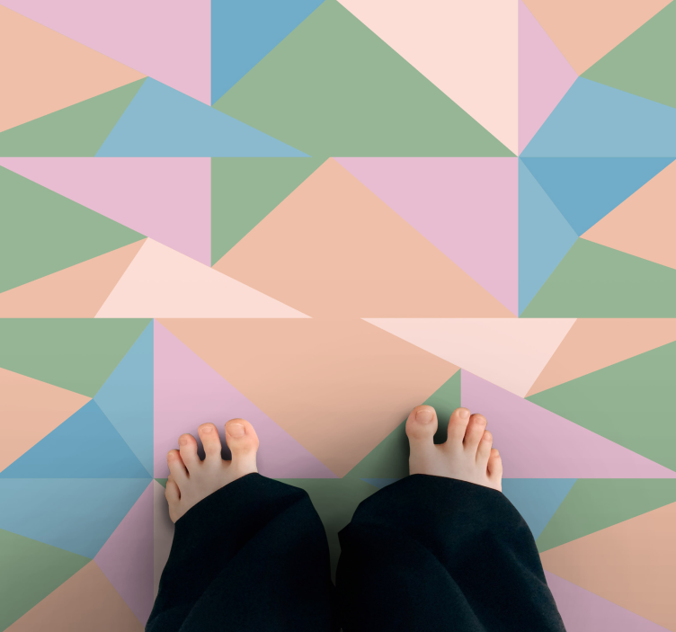 Pastel Triangles geometric vinyl carpet - TenStickers
