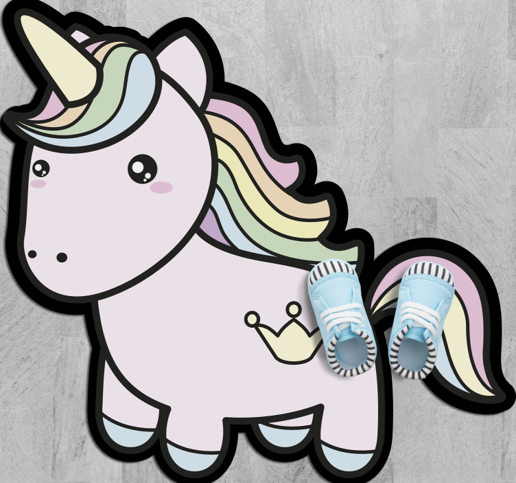 Pastel Unicorn Illustration kids vinyl carpet - TenStickers