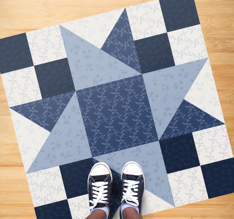 Patchwork Star Pattern geometric vinyl carpet - TenStickers