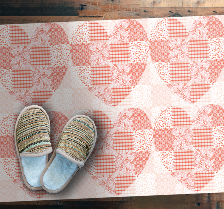 Patterned Heart Overlay entrance hall vinyl carpet - TenStickers