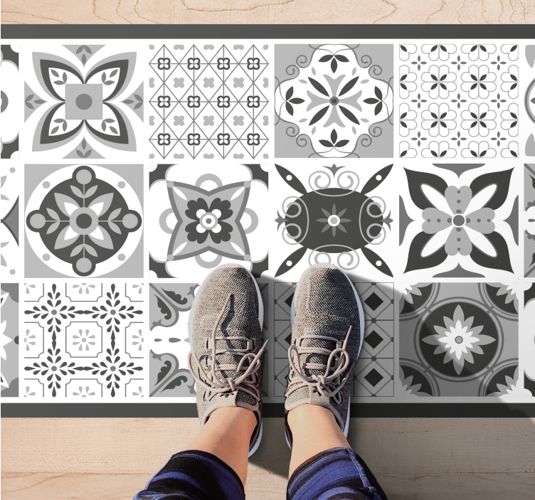 Patterned Tile Ensemble tile vinyl carpet - TenStickers