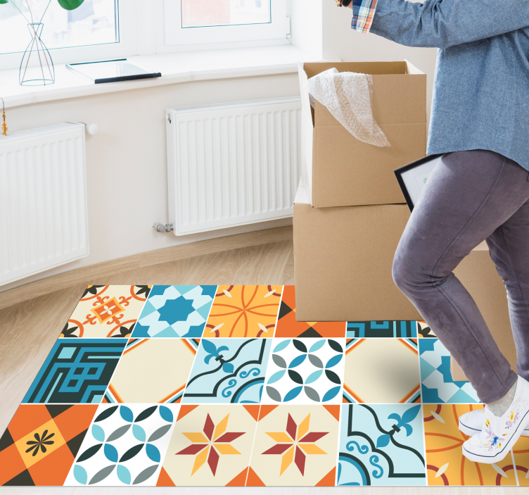 Patterned Tiles tile vinyl carpet - TenStickers