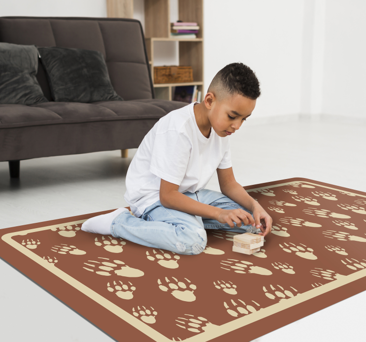 Paw Pattern Design animal print vinyl carpet - TenStickers