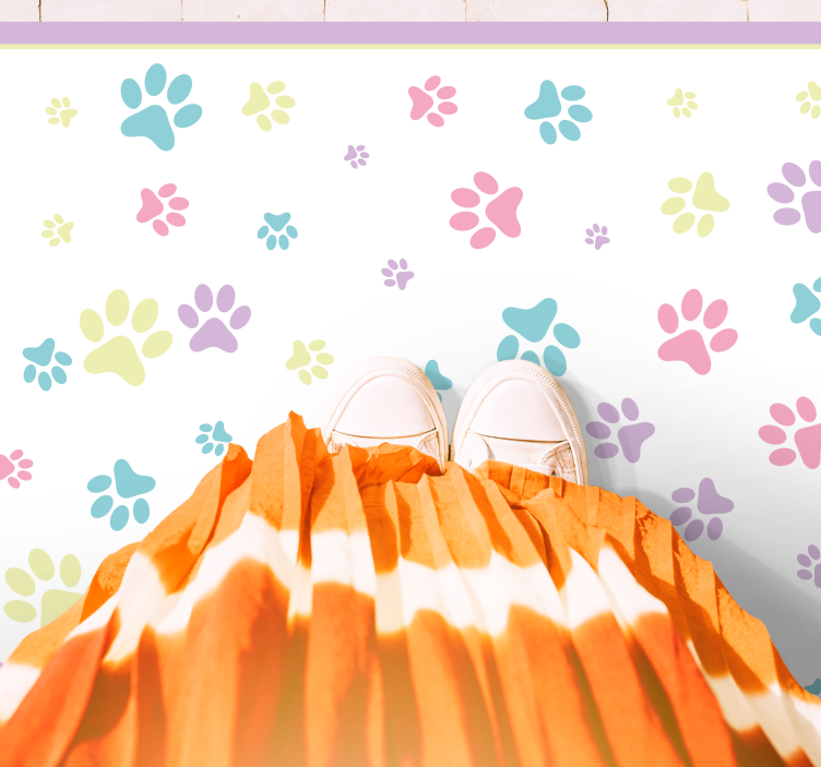 Animal print vinyl carpet paw print design - TenStickers