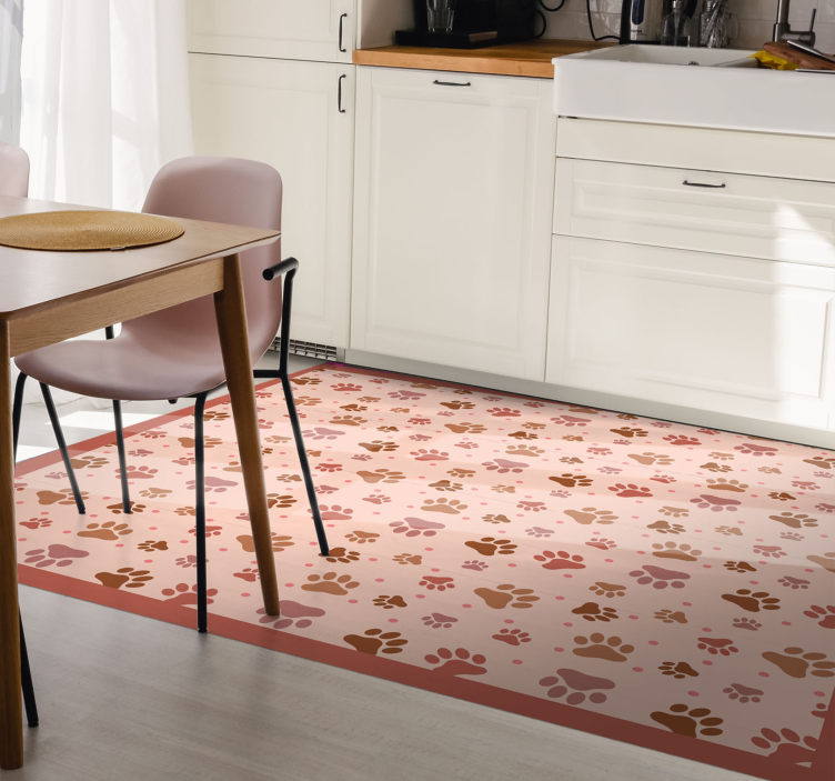Paw Prints Pattern animal print vinyl carpet - TenStickers