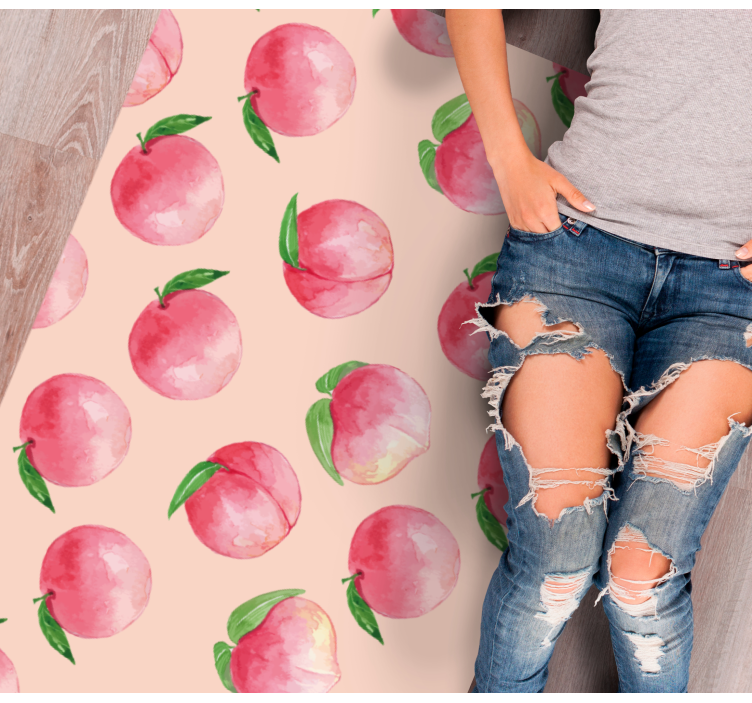 Peach blossom pattern kitchen vinyl carpet - TenStickers