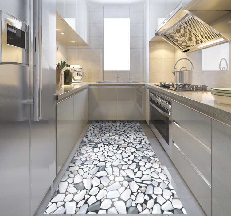 Pebble stone arrangement kitchen vinyl carpet - TenStickers