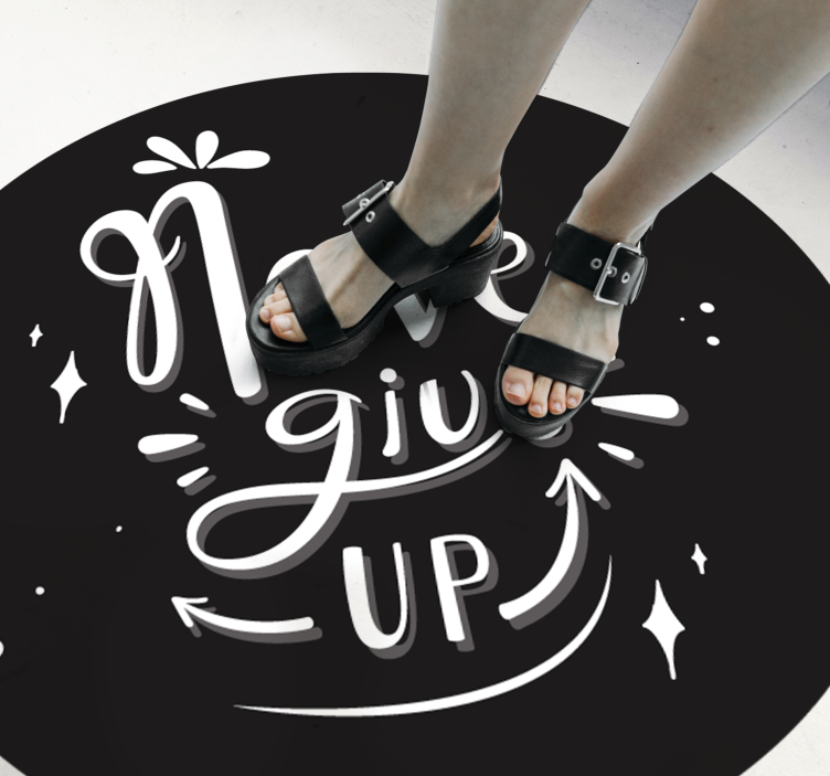 Custom vinyl carpet black design never give up - TenStickers