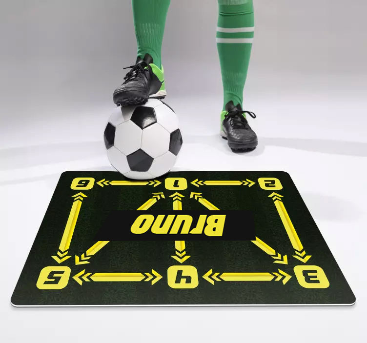 Personalised name football vinyl rug - TenStickers