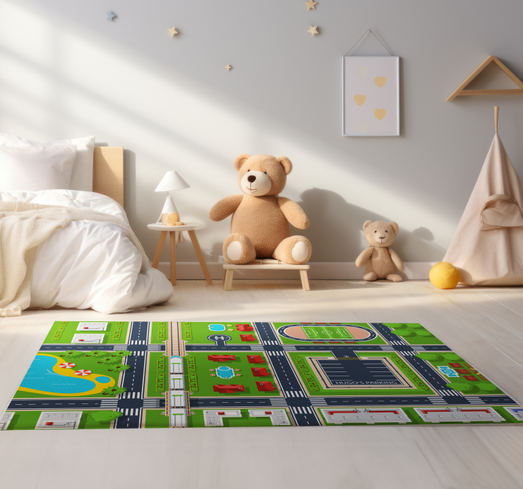 Marvellous personalizable parking  vinyl rug - TenStickers