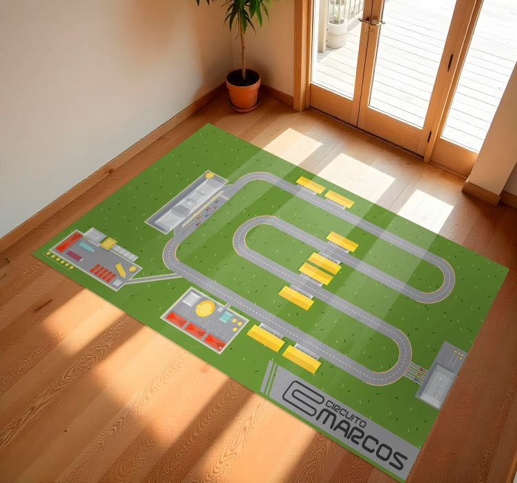 Stunning personalizable track vinyl rug - TenStickers