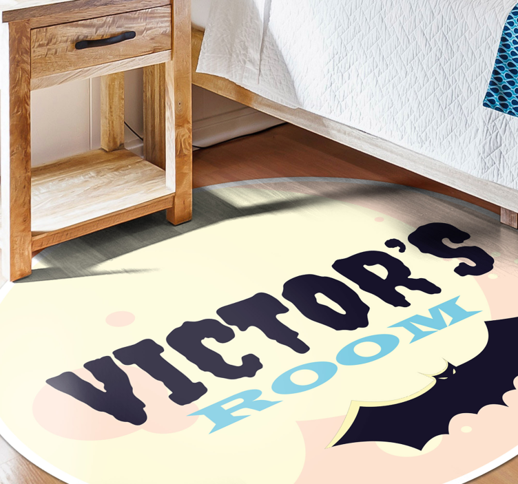 Personalized Bat Emblem custom vinyl carpet - TenStickers