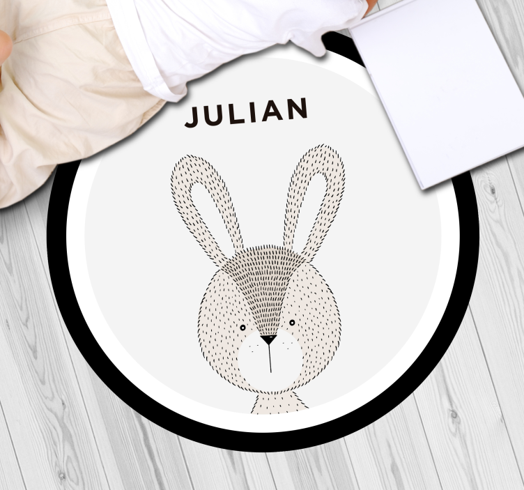 Personalized Bunny nursery vinyl carpet - TenStickers