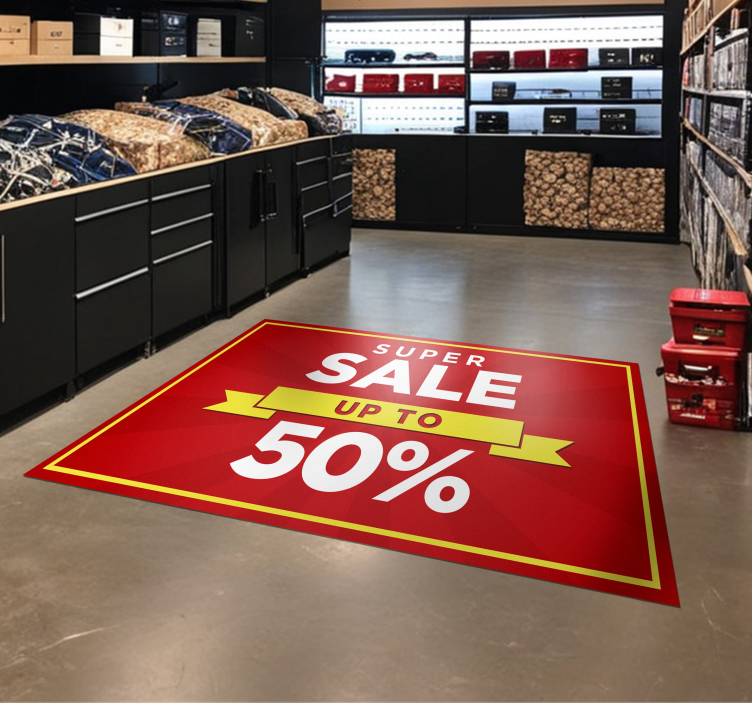 Custom discount sale red rug - TenStickers