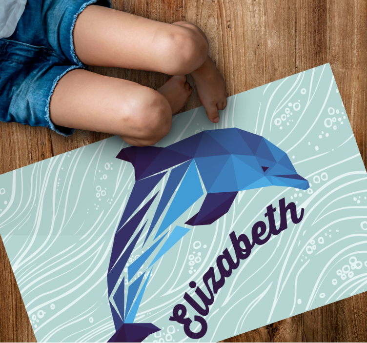 Personalized Dolphin custom vinyl carpet - TenStickers