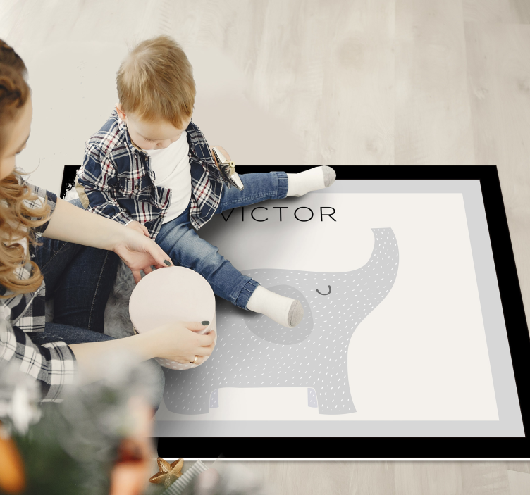 Personalized Elephant custom vinyl carpet - TenStickers