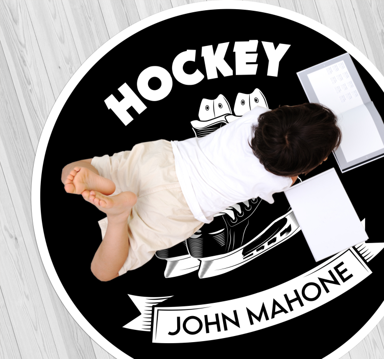 Personalized Hockey Decor custom vinyl carpet - TenStickers