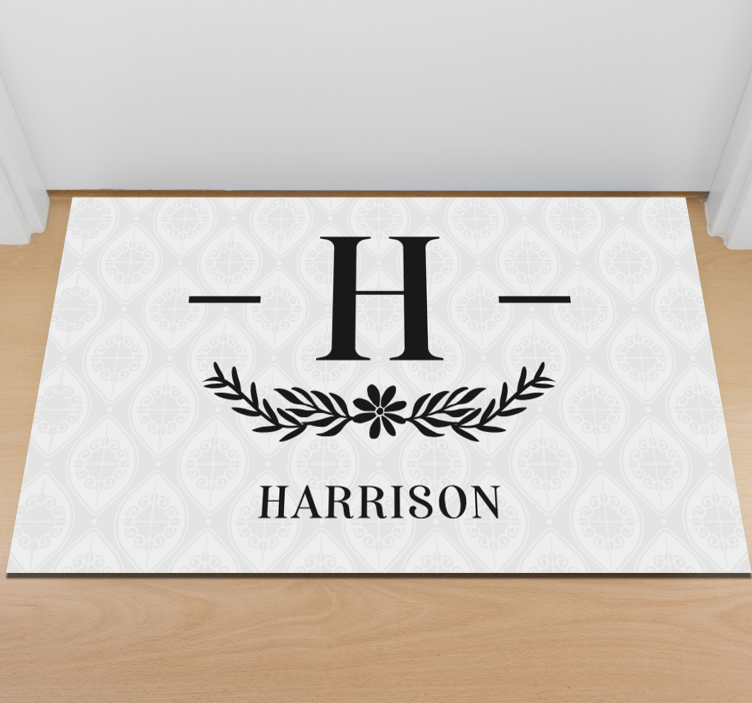 Custom family initial with bay entrance hall vinyl carpet - TenStickers