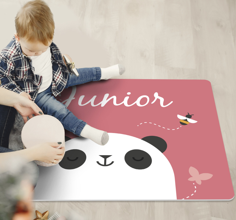 Personalized Panda custom vinyl carpet - TenStickers