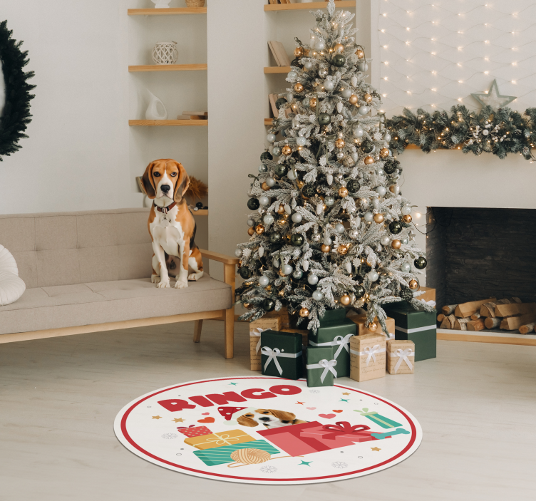 Personalized pet Christmas floor rug - TenStickers