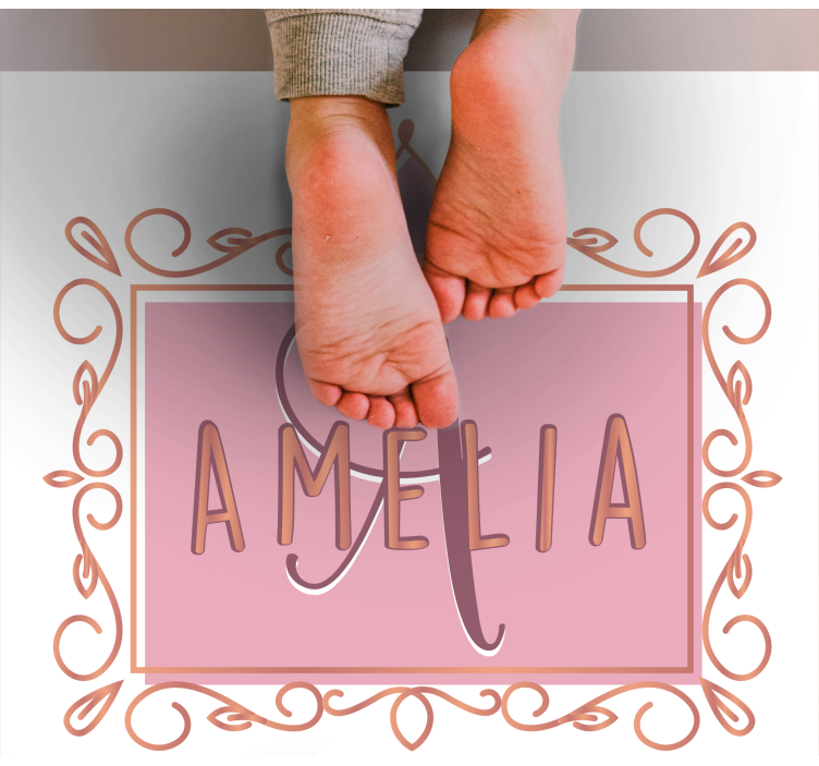 Personalized princess crown kids vinyl carpet - TenStickers