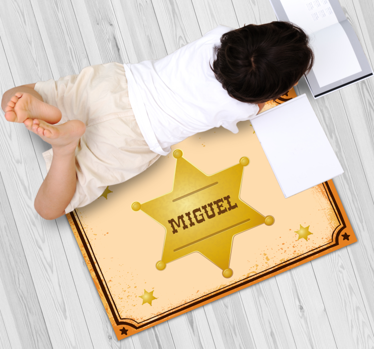 Personalized Sheriff Badge custom vinyl carpet - TenStickers