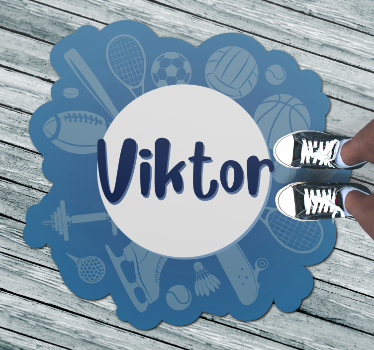 Personalized Sports Emblem custom vinyl carpet - TenStickers