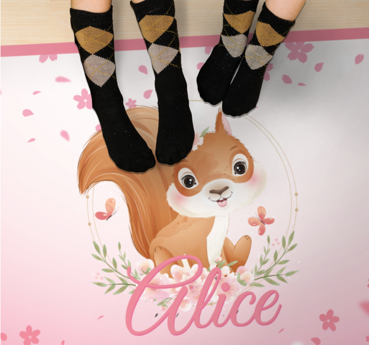Squirrel Illustration custom vinyl carpet - TenStickers