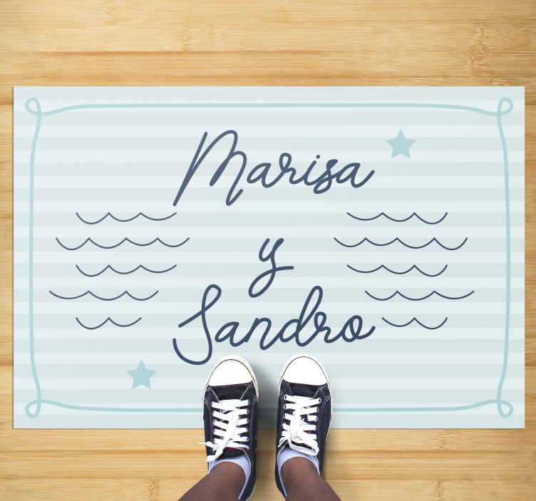 Marine couple names bedroom vinyl carpet - TenStickers