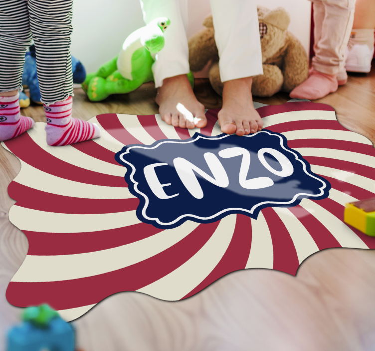 Personalized Stripes custom vinyl carpet - TenStickers