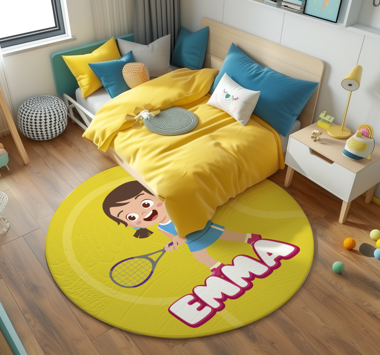 Personalized Tennis custom vinyl carpet - TenStickers