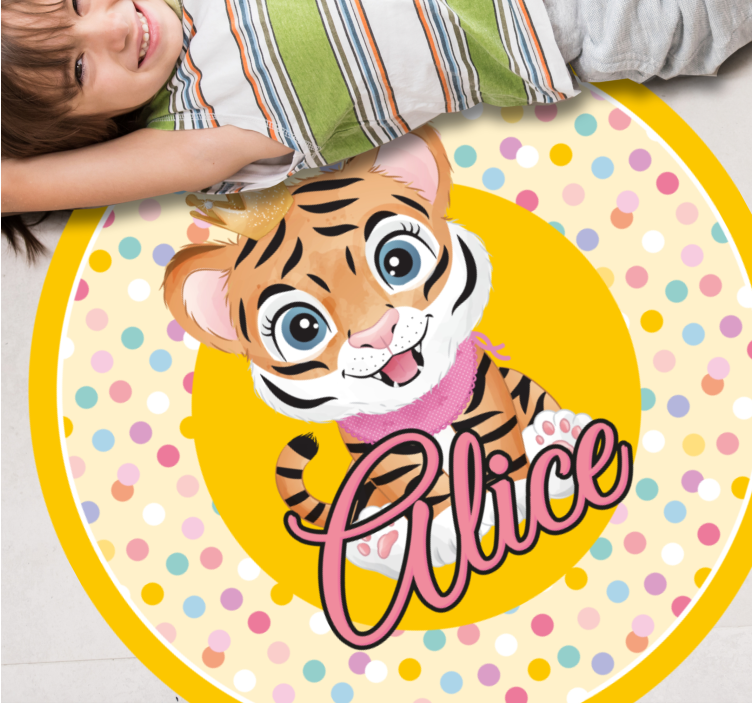 Personalized Tiger custom vinyl carpet - TenStickers