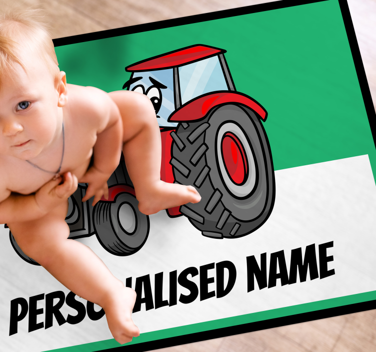 Personalized Tractor Graphic custom vinyl carpet - TenStickers