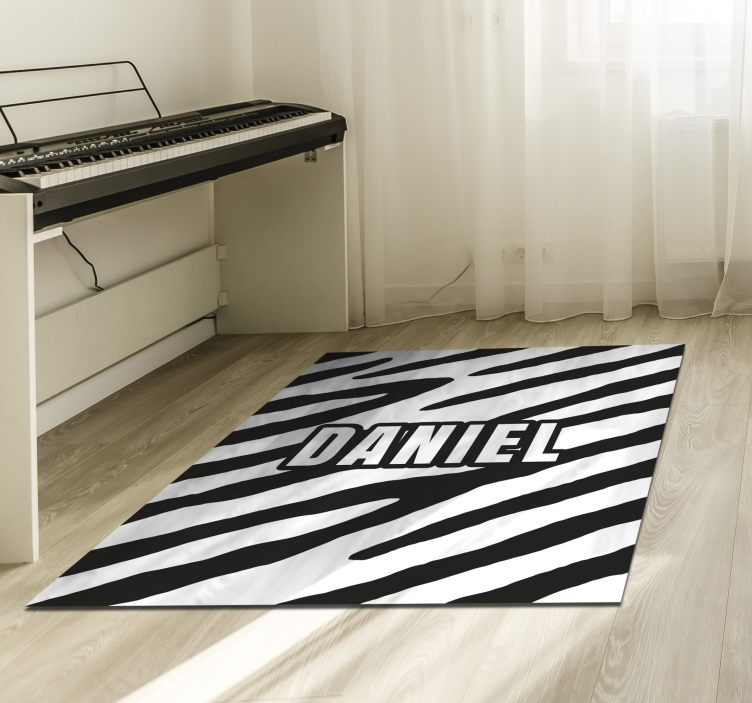 personalized zebra pattern custom vinyl carpet - TenStickers