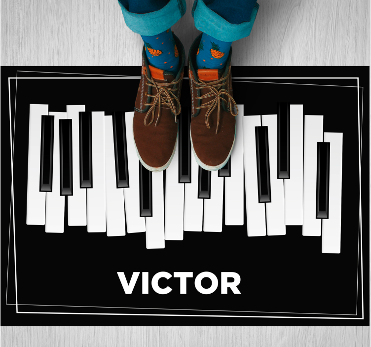 Piano Keyboard Personalized custom vinyl carpet - TenStickers