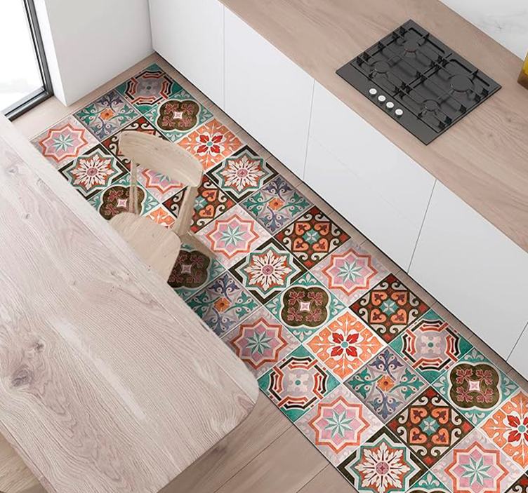 Piastrelline Siciliane mosaic vinyl carpet - TenStickers