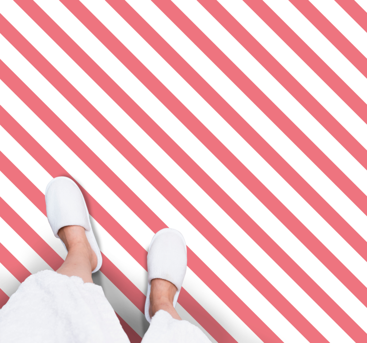 Pink and white pattern striped vinyl carpet - TenStickers
